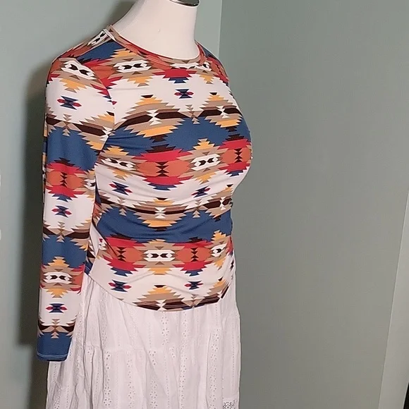 NOBO Aztec Western Print Longsleeve shirt - Picture 2 of 5